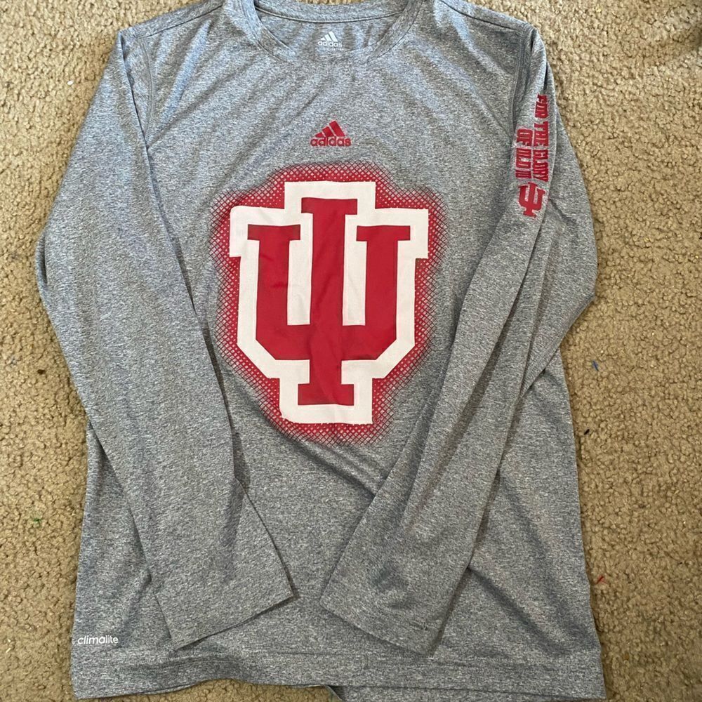 IU Hoosiers Adidas Athletic Long Sleeve Tshirt